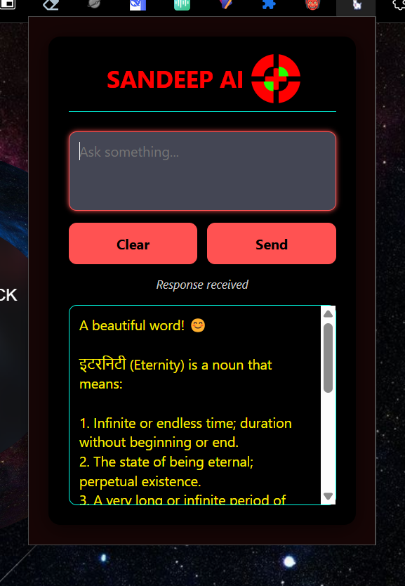 Llama Mini Chatbot Extension screenshot